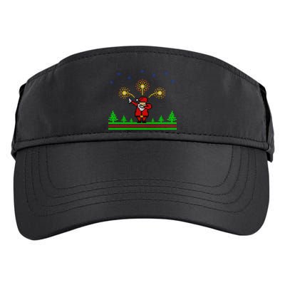 Dabbing Santa 8-Bit Ugly Christmas Adult Drive Performance Visor