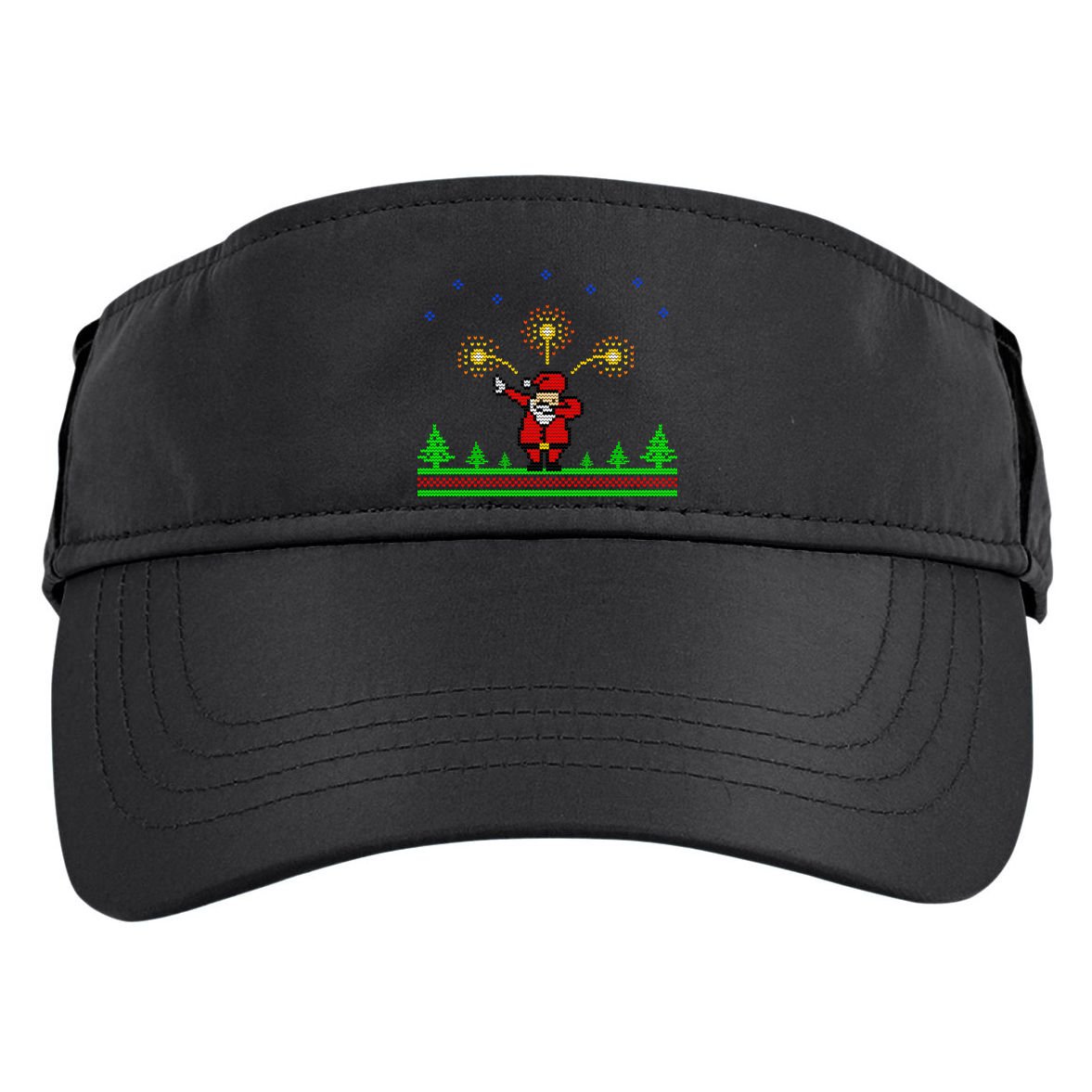 Dabbing Santa 8-Bit Ugly Christmas Adult Drive Performance Visor