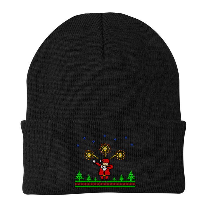 Dabbing Santa 8-Bit Ugly Christmas Beanie