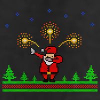 Dabbing Santa 8-Bit Ugly Christmas Beanie