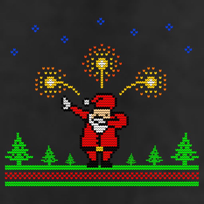 Dabbing Santa 8-Bit Ugly Christmas Beanie