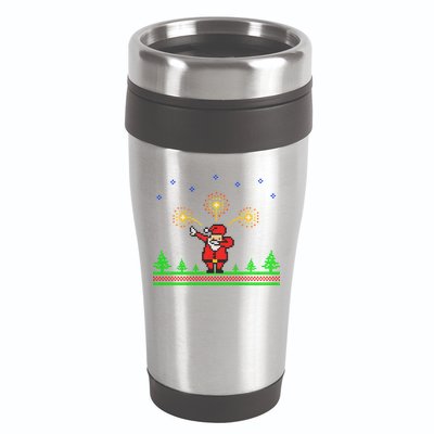 Dabbing Santa 8-Bit Ugly Christmas 16oz Travel Tumbler