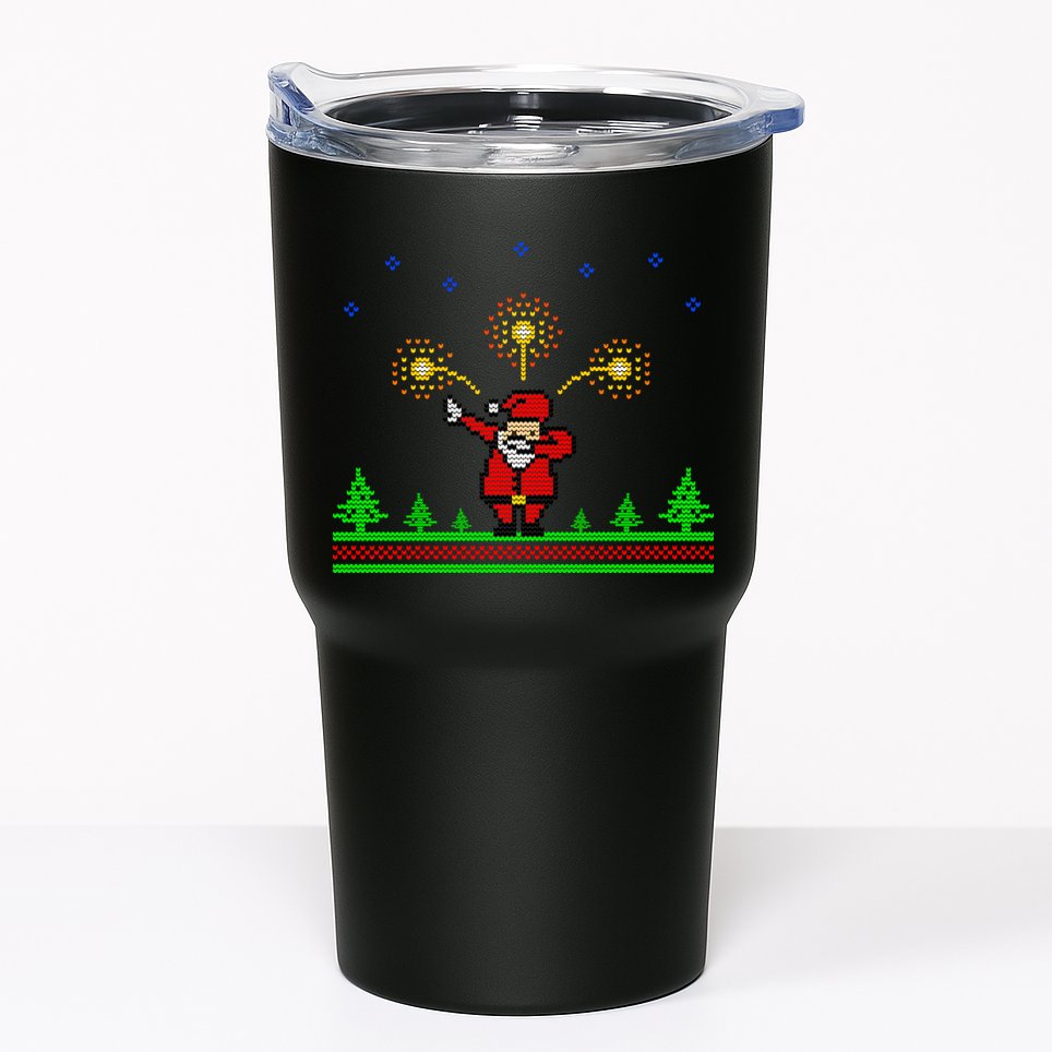 Dabbing Santa 8-Bit Ugly Christmas Tumbler