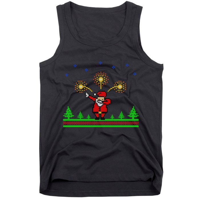 Dabbing Santa 8-Bit Ugly Christmas Tank Top
