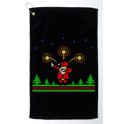 Dabbing Santa 8-Bit Ugly Christmas Golf Towel