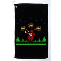 Dabbing Santa 8-Bit Ugly Christmas Golf Towel