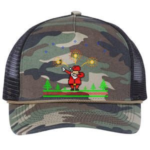 Dabbing Santa 8-Bit Ugly Christmas Retro Rope Trucker Hat Cap