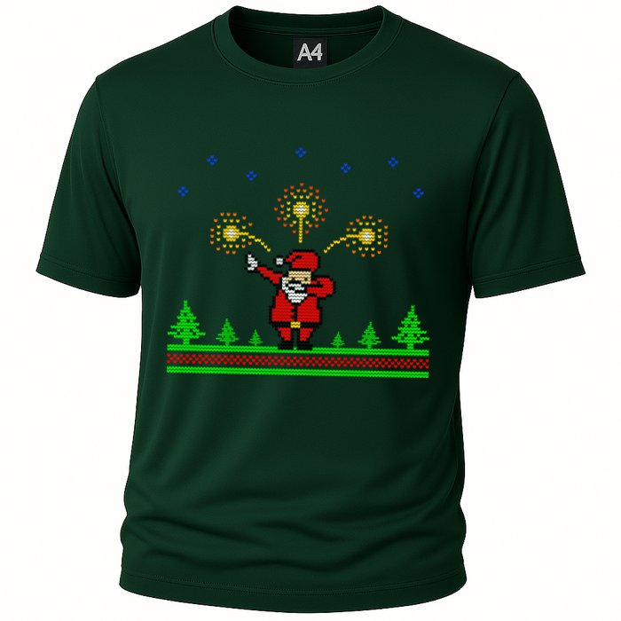 Dabbing Santa 8-Bit Ugly Christmas Performance Shirt