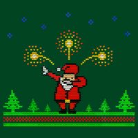 Dabbing Santa 8-Bit Ugly Christmas Performance Shirt