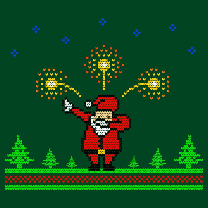 Dabbing Santa 8-Bit Ugly Christmas Performance Shirt