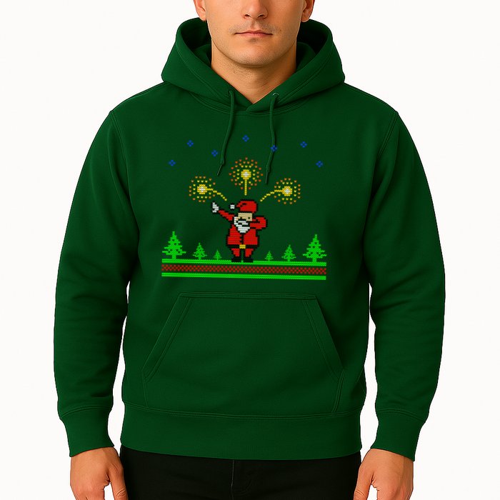 Dabbing Santa 8-Bit Ugly Christmas Hoodie