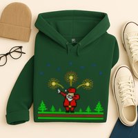 Dabbing Santa 8-Bit Ugly Christmas Hoodie