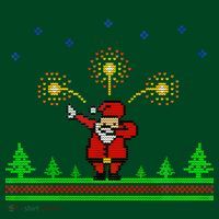Dabbing Santa 8-Bit Ugly Christmas T-Shirt