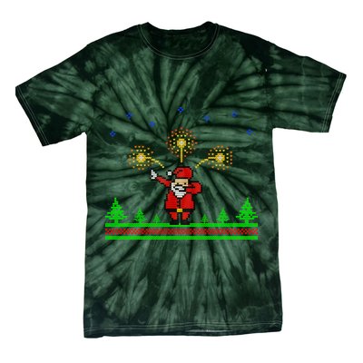 Dabbing Santa 8-Bit Ugly Christmas Tie-Dye T-Shirt
