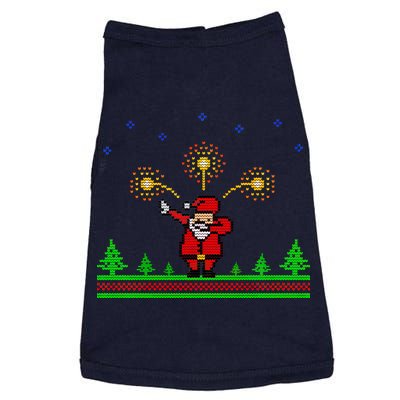 Dabbing Santa 8-Bit Ugly Christmas Doggie Tank