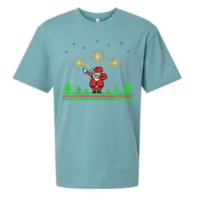 Dabbing Santa 8-Bit Ugly Christmas Sueded Cloud Jersey T-Shirt