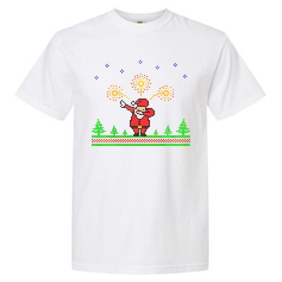 Dabbing Santa 8-Bit Ugly Christmas Garment-Dyed Heavyweight T-Shirt