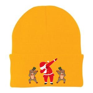 Dabbing Santa And Reindeer Funny Christmas Knit Cap Winter Beanie