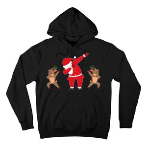 Dabbing Santa And Reindeer Funny Christmas Hoodie