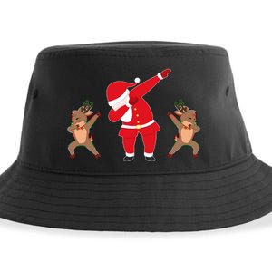 Dabbing Santa And Reindeer Funny Christmas Sustainable Bucket Hat