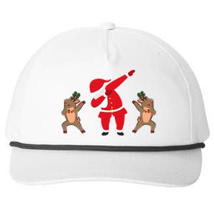 Dabbing Santa And Reindeer Funny Christmas Snapback Five-Panel Rope Hat