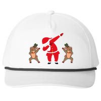 Dabbing Santa And Reindeer Funny Christmas Snapback Five-Panel Rope Hat