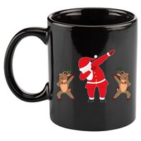 Dabbing Santa And Reindeer Funny Christmas 11oz C Handle Ceramic Mug