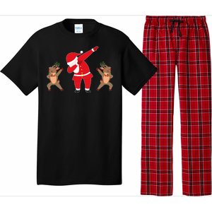 Dabbing Santa And Reindeer Funny Christmas Pajama Set