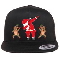 Dabbing Santa And Reindeer Funny Christmas Flatbill Hat