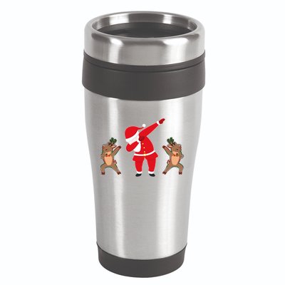 Dabbing Santa And Reindeer Funny Christmas 16oz Travel Tumbler