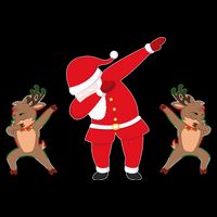 Dabbing Santa And Reindeer Funny Christmas Premium T-Shirt