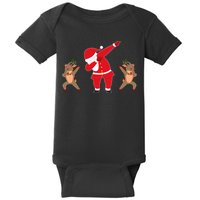 Dabbing Santa And Reindeer Funny Christmas Baby Bodysuit