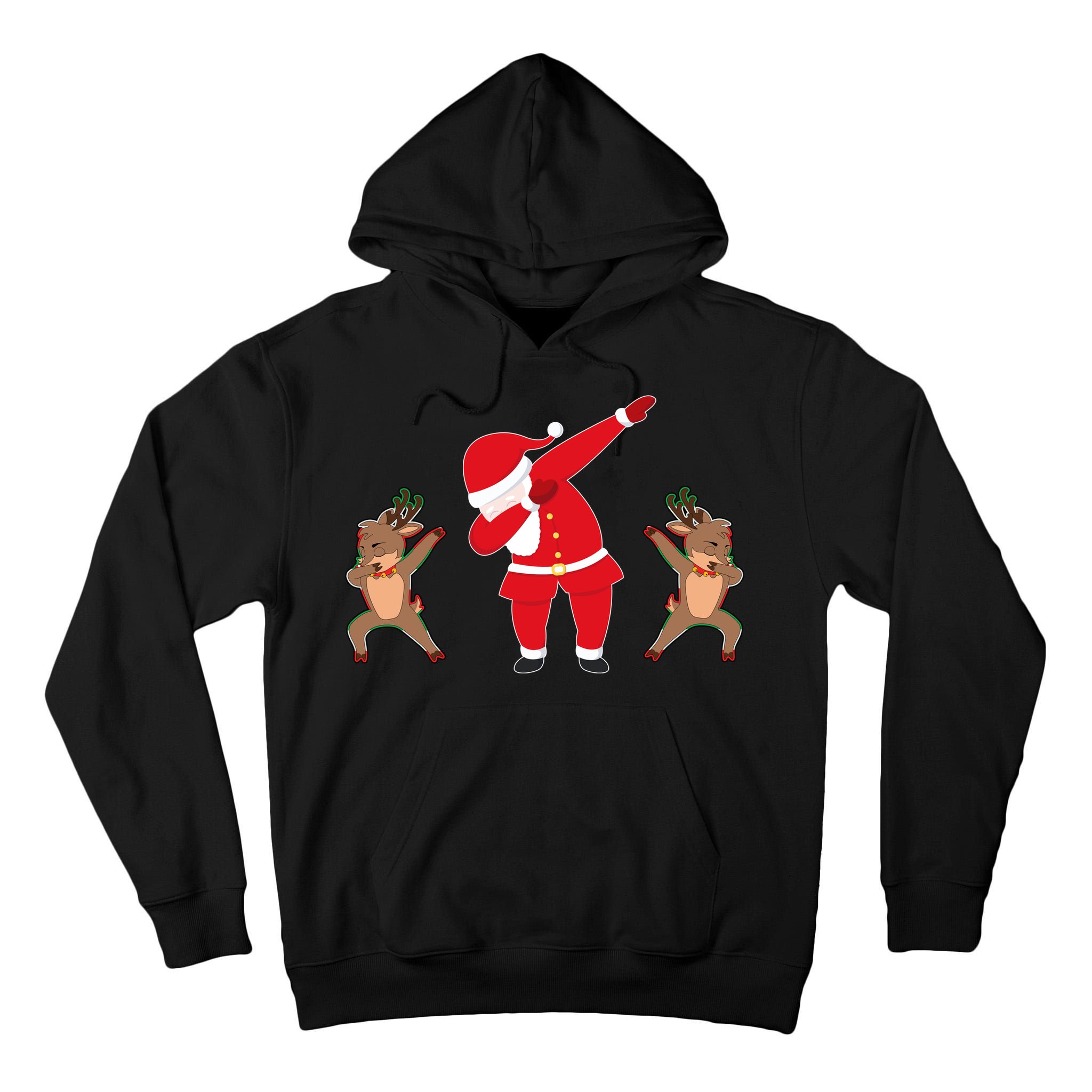Dabbing Santa And Reindeer Funny Christmas Tall Hoodie