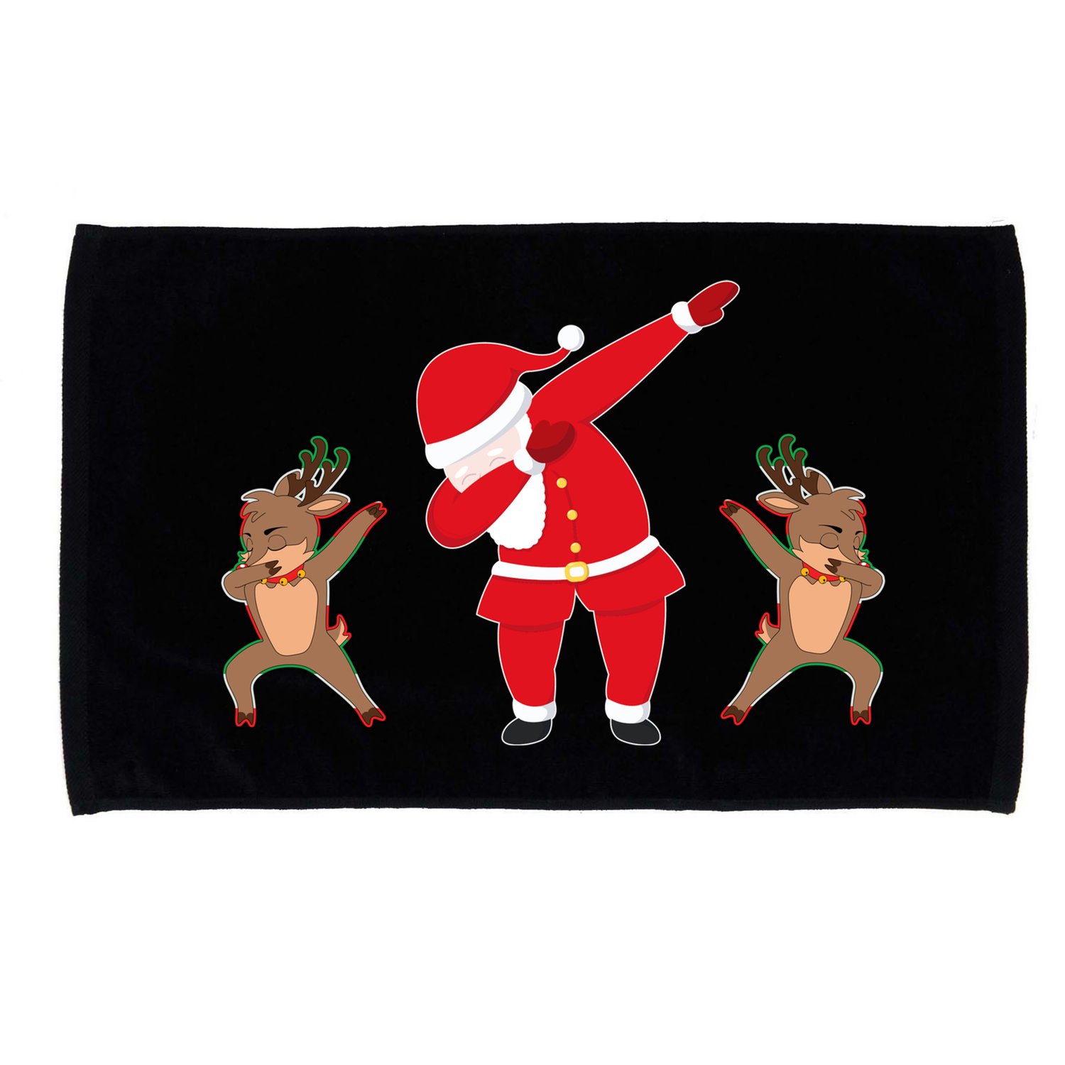 Dabbing Santa And Reindeer Funny Christmas Microfiber Hand Towel
