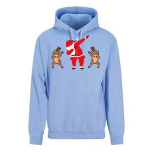 Dabbing Santa And Reindeer Funny Christmas Unisex Surf Hoodie