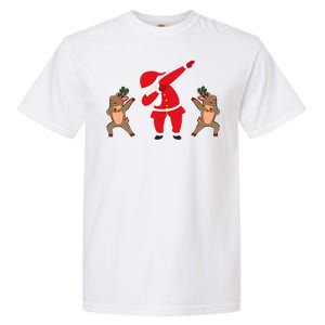 Dabbing Santa And Reindeer Funny Christmas Garment-Dyed Heavyweight T-Shirt