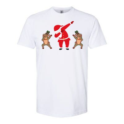 Dabbing Santa And Reindeer Funny Christmas Softstyle® CVC T-Shirt