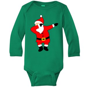 Dabbing Santa Christmas Baby Long Sleeve Bodysuit