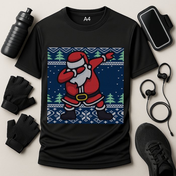 Dabbing Santa Claus Cooling Performance Crew T-Shirt