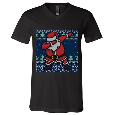 Dabbing Santa Claus V-Neck T-Shirt