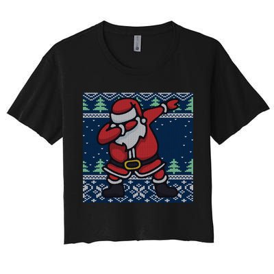 Dabbing Santa Claus Women's Crop Top Tee