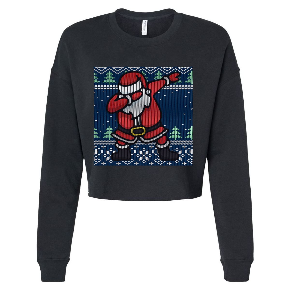 Dabbing Santa Claus Cropped Pullover Crew