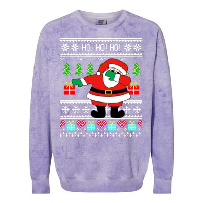 Dabbing Santa Claus Ugly Christmas Sweater Design Colorblast Crewneck Sweatshirt