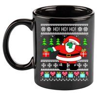 Dabbing Santa Claus Ugly Christmas Sweater Design 11oz C Handle Ceramic Mug