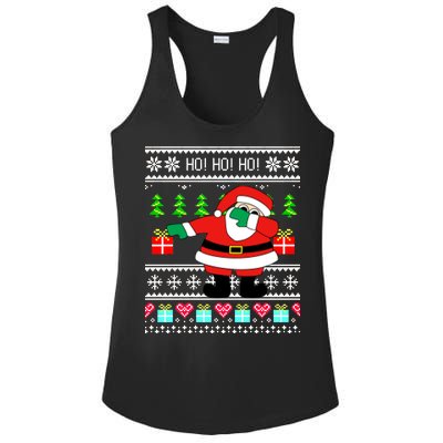 Dabbing Santa Claus Ugly Christmas Sweater Design Ladies PosiCharge Competitor Racerback Tank