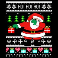 Dabbing Santa Claus Ugly Christmas Sweater Design Cooling Performance Long Sleeve Crew