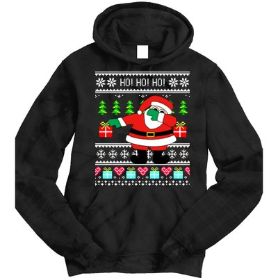 Dabbing Santa Claus Ugly Christmas Sweater Design Tie Dye Hoodie