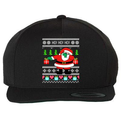 Dabbing Santa Claus Ugly Christmas Sweater Design Wool Snapback Cap