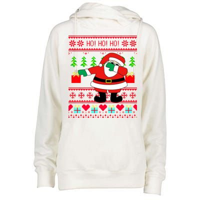 Dabbing Santa Claus Ugly Christmas Sweater Design Womens Funnel Neck Pullover Hood