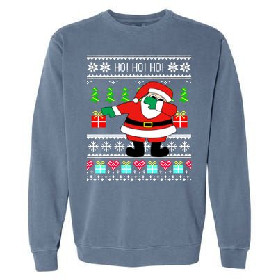 Dabbing Santa Claus Ugly Christmas Sweater Design Garment-Dyed Sweatshirt